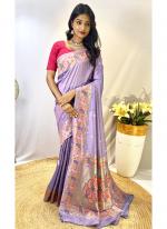 Paithani Silk Lavender Festival Wear Weaving Saree